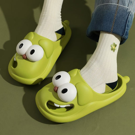 Big-Eye Dog Slippers for Women