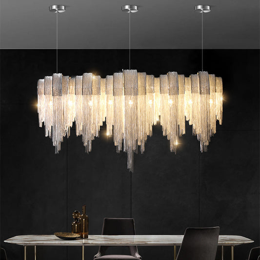 Nordic Glow Cascade - Luxury Tassel Chain Chandelier