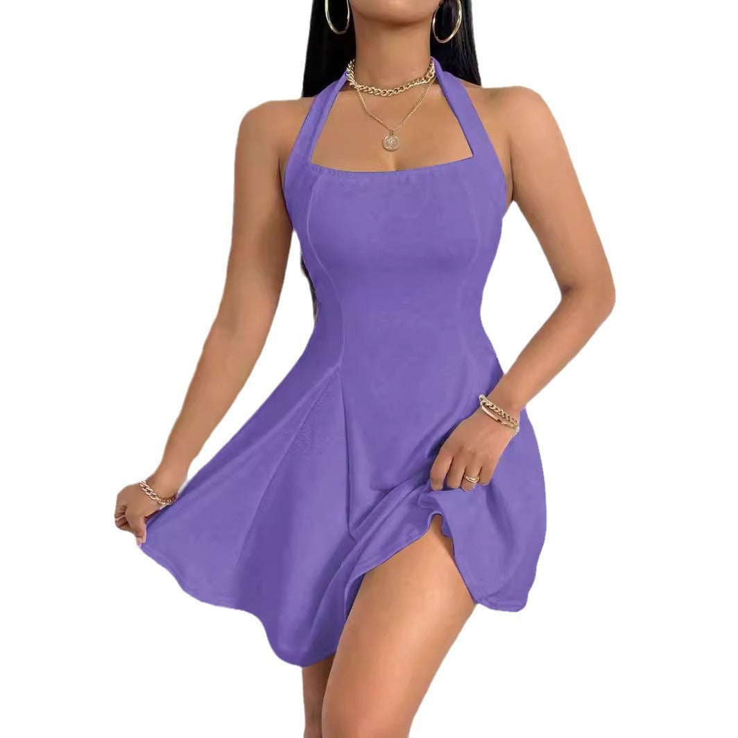 Midnight Halo Halter Gown