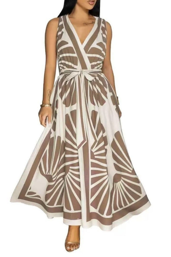 Graphic Grace Backless Dress