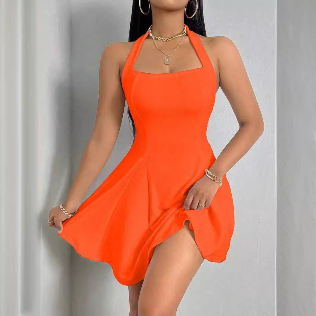 Midnight Halo Halter Gown