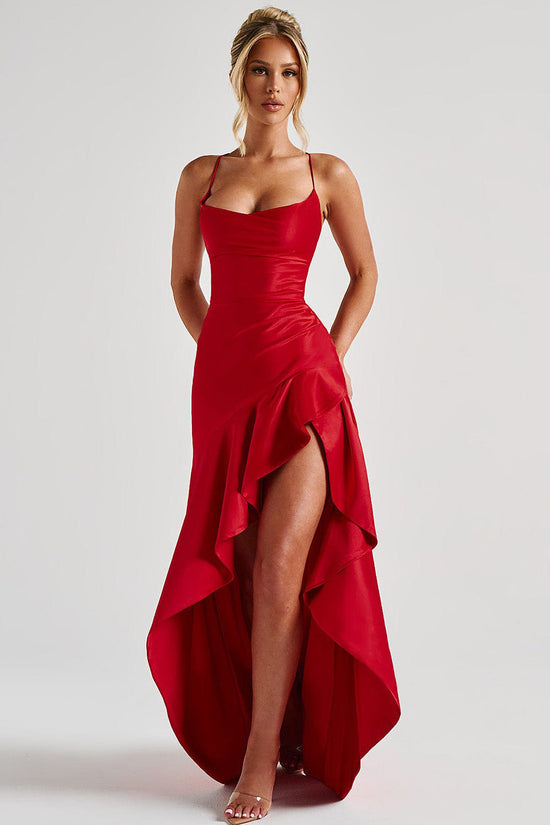 Scarlet Mirage Backless Maxi Dress