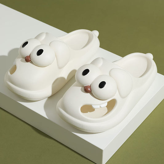 Big-Eye Dog Slippers for Women