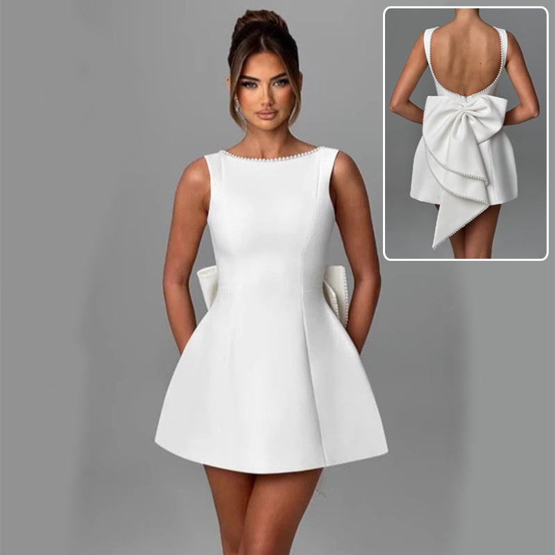 PearlWhim Backless Bow Dress